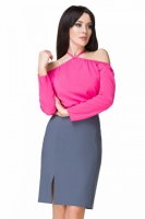 Bluza cu umerii goi Model 93605 Tessita roz