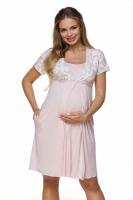 Camasa de noapte gravide Model 3123 Pink - Lupo Line roz