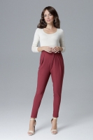 Pantaloni eleganti talie inalta Model 128532 Lenitif rosu