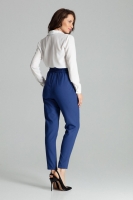 Pantaloni talie inalta cu cordon Model 135884 Lenitif albastru