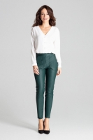 Pantaloni piele ecologica Model 139338 Lenitif verde
