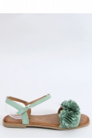 Sandale fara toc cu flori Model 153893 Inello verde
