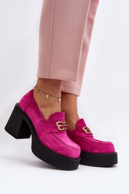 Pantofi cu toc model 192917 Step in style roz