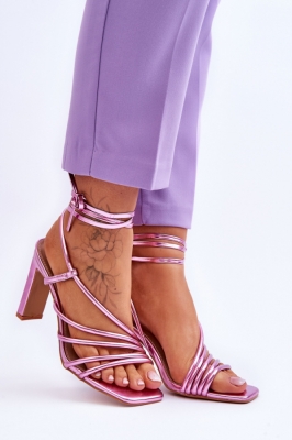Sandale cu siret model 179626 Step in style roz