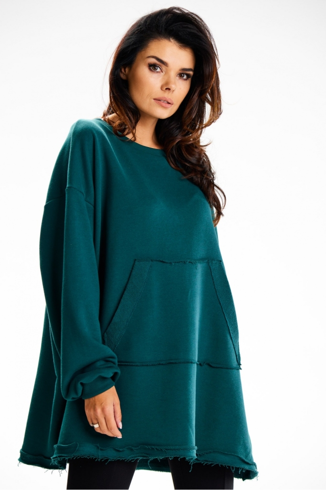 Bluza Damska Model M335 Bottle Green - Infinite You verde