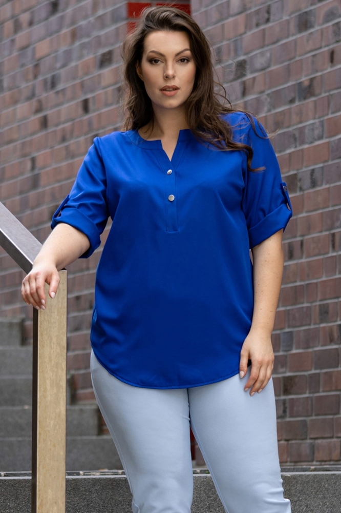 Bluza marime plus model 168991 Karko albastru