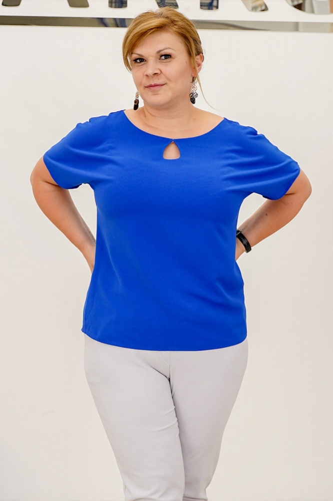 Bluza marime plus model 169138 Karko albastru
