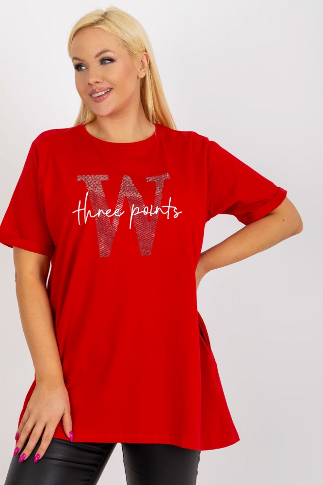 Bluza marime plus model 180971 Relevance rosu