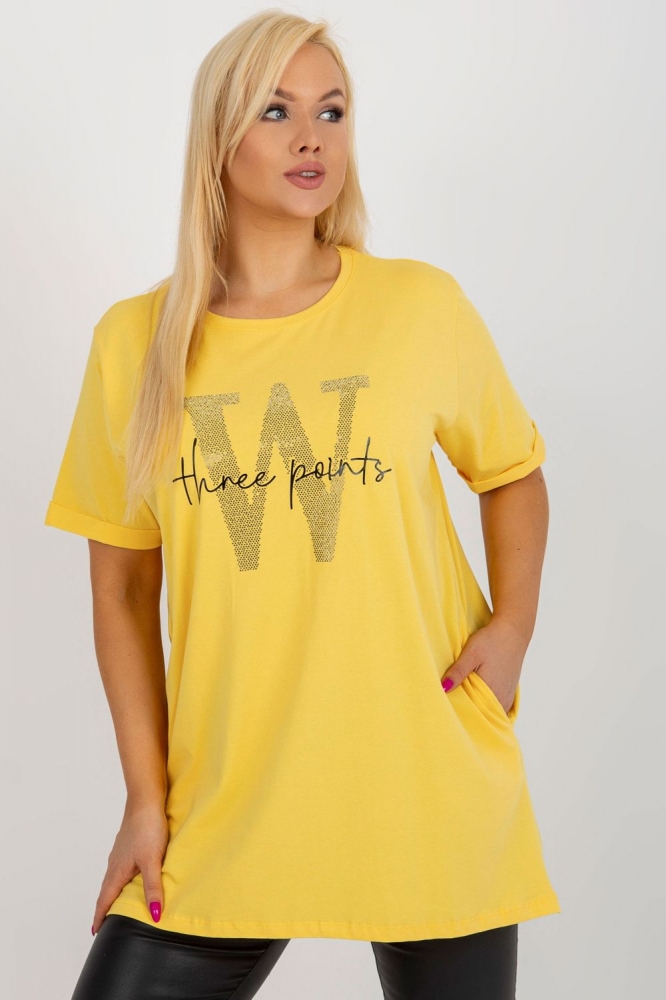 Bluza marime plus model 180976 Relevance galben
