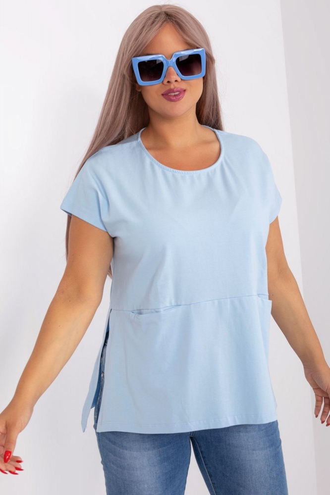 Bluza marime plus model 182733 Relevance albastru
