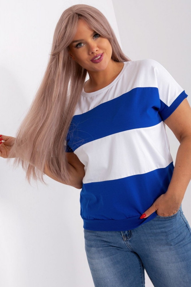 Bluza marime plus model 182738 Relevance albastru
