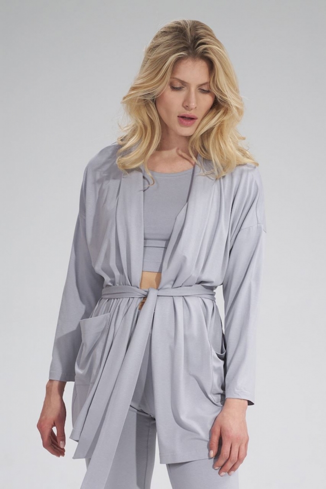 Bluza cu cordon Model 154722 Figl gri