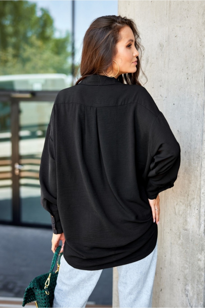 Camasa cu maneca lunga model 173046 Roco Fashion negru