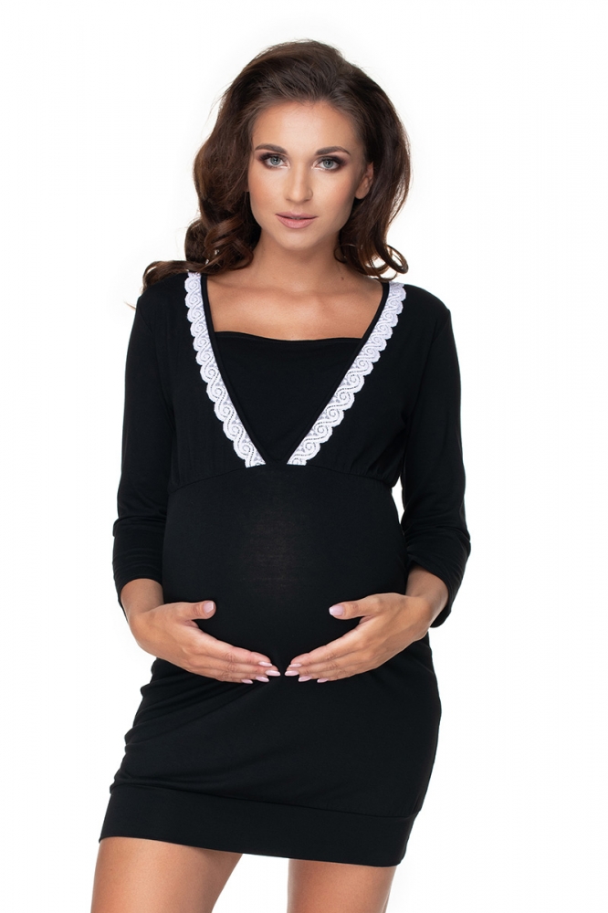 Camasa de noapte gravide Model 138225 PeeKaBoo negru