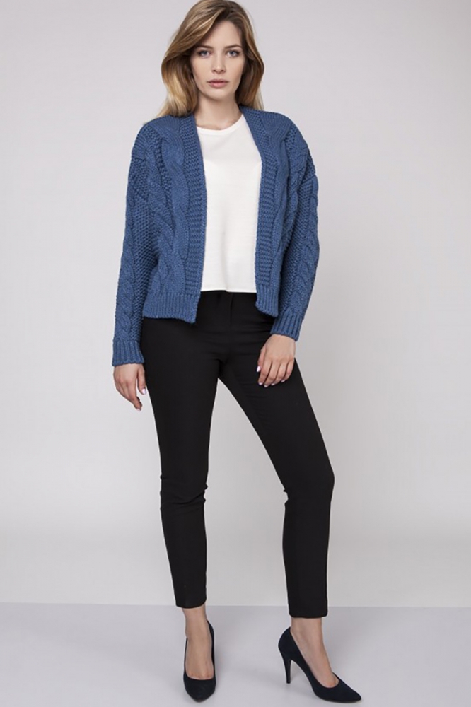 Cardigan tricotat Model 139045 MKM albastru