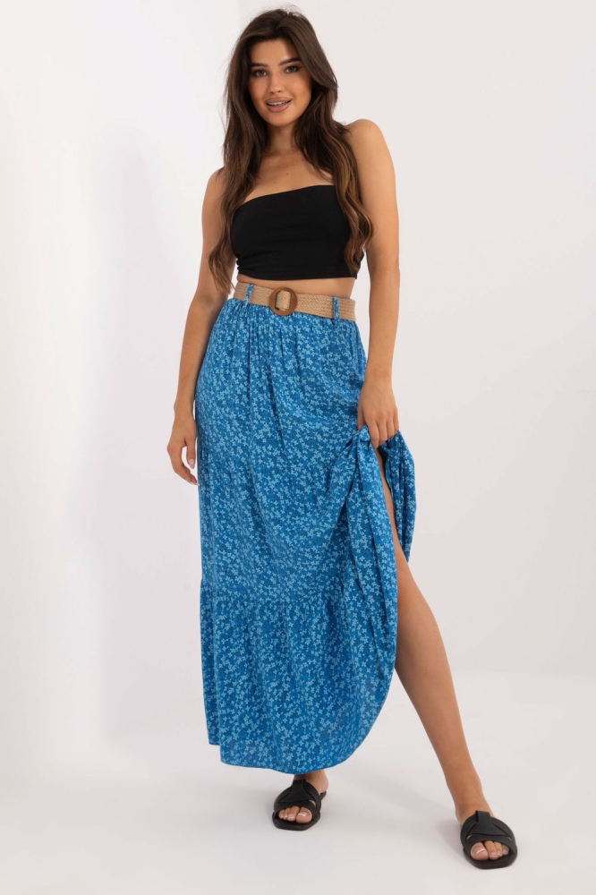 Fusta lunga model 198929 Italy Moda albastru