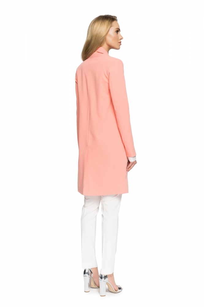 Palton elegant cu cordon Model 112615 Style roz