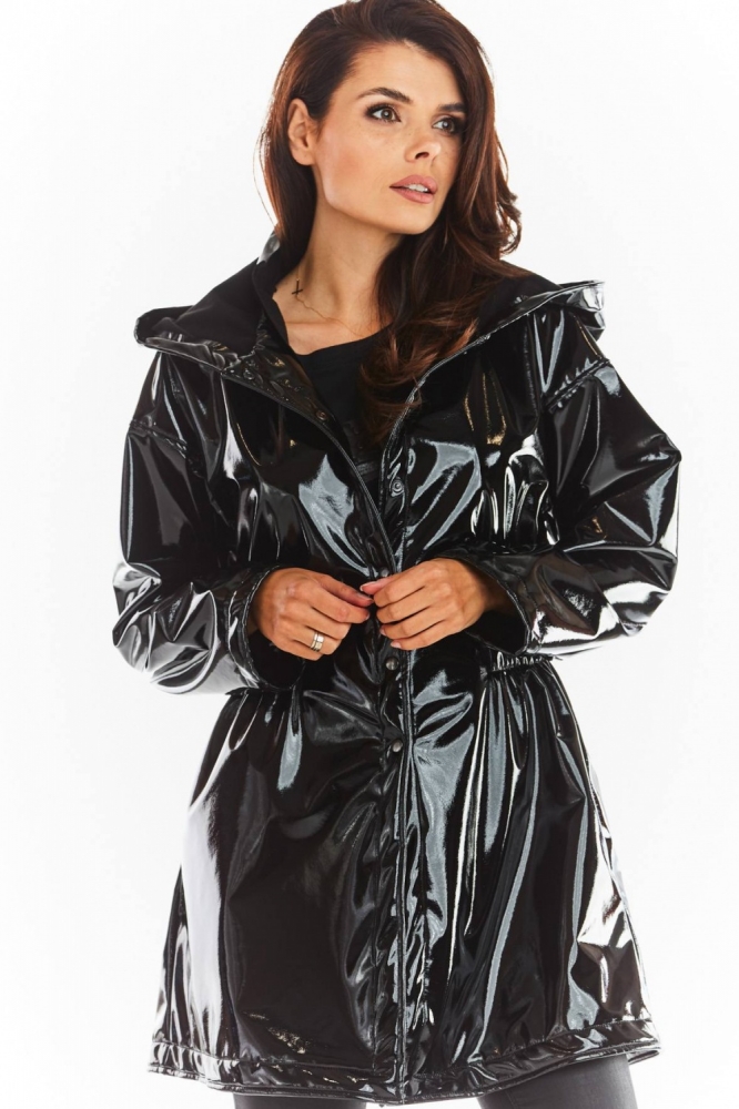 Geaca lucioasa Model 149761 awama negru