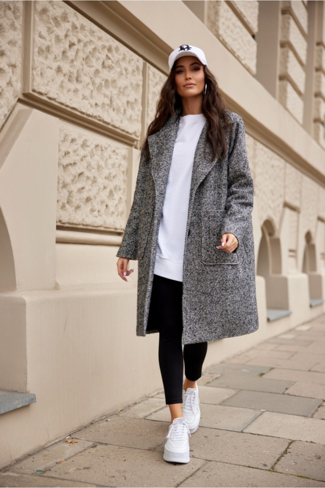 Palton model 185978 Roco Fashion negru