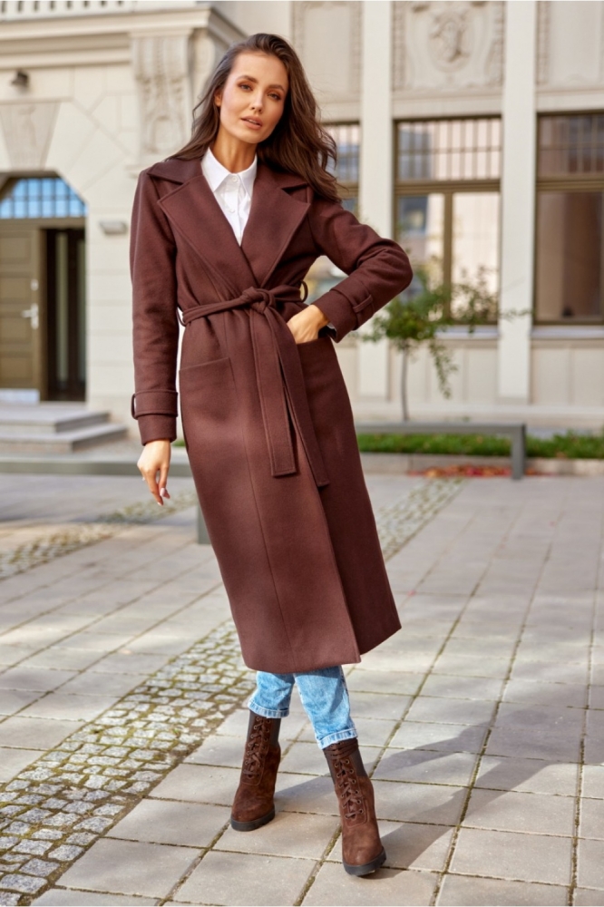 Palton model 185984 Roco Fashion maro