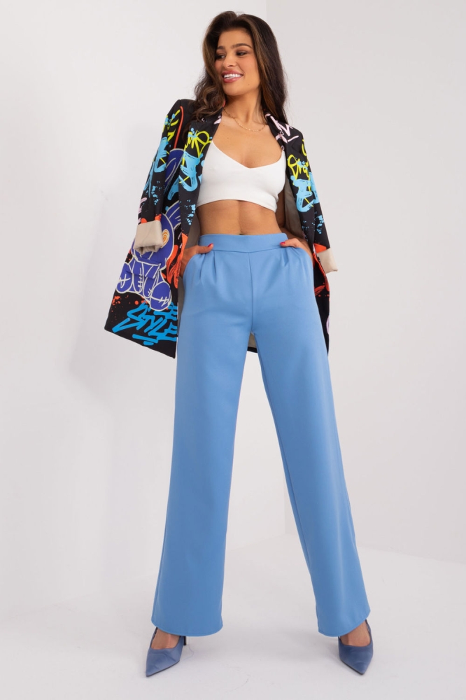 Pantaloni de dama model 192723 Rue Paris albastru