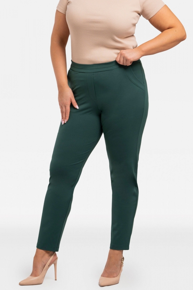 Pantaloni de marime plus model 193916 Karko verde
