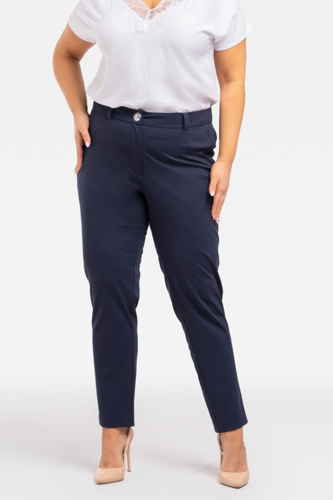 Pantaloni de marime plus model 195032 Karko Bleumarin