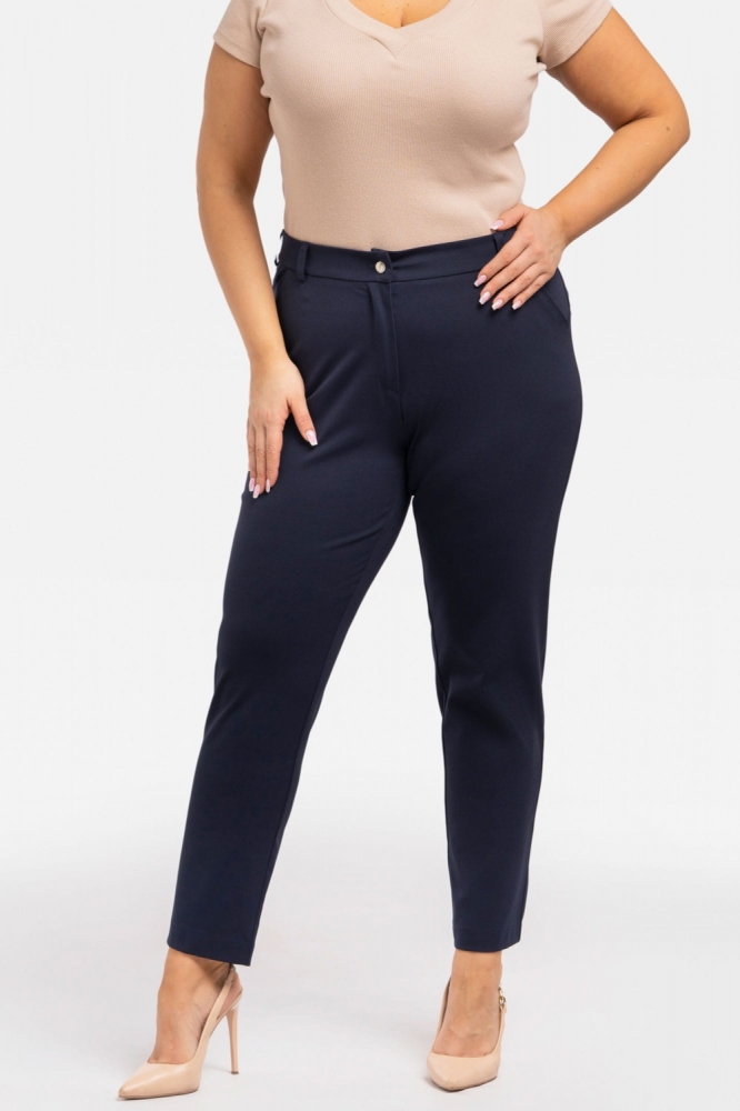Pantaloni de marime plus model 195038 Karko Bleumarin