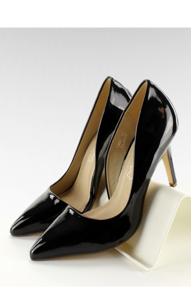 Pantofi cu toc subtire (stiletto) model 49279 Inello negru