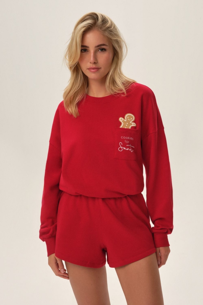 Pijama model 199447 Henderson rosu