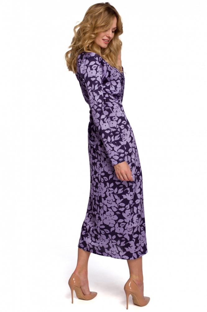 Rochie lunga cu imprimeu Model 147656 Makover violet