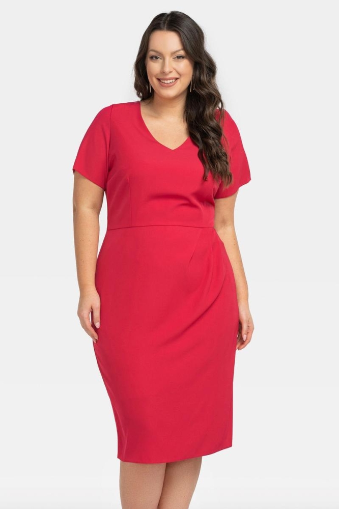 Rochie marime plus model 196866 Karko rosu