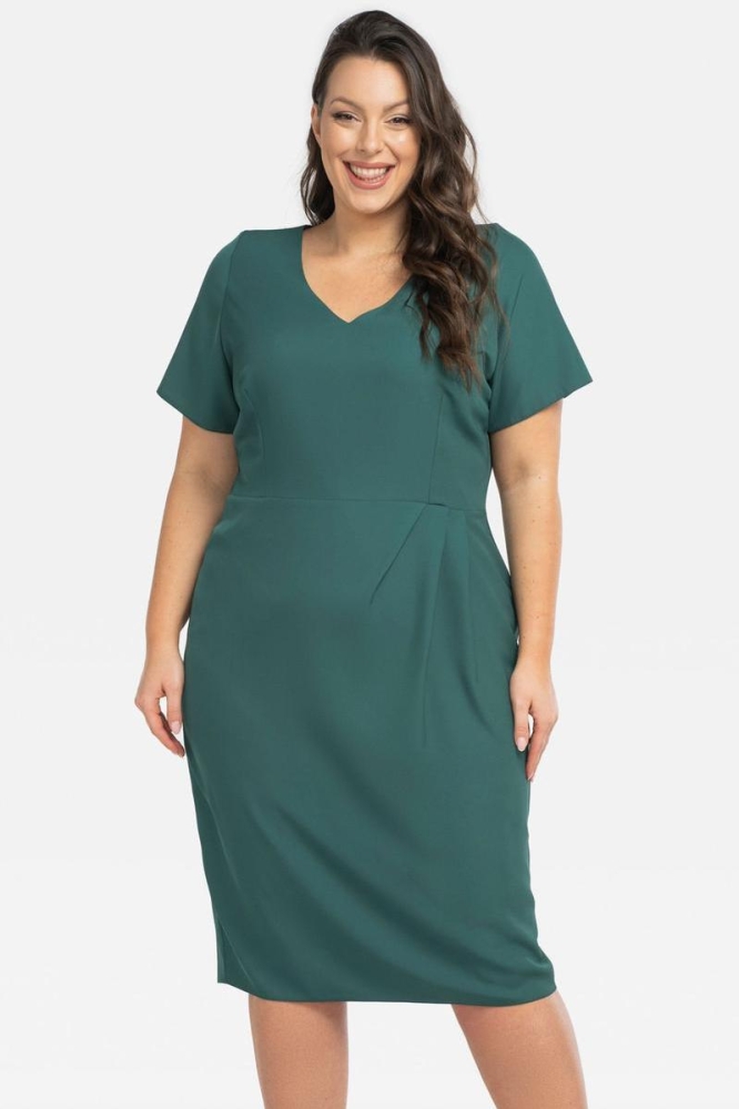 Rochie marime plus model 196867 Karko verde