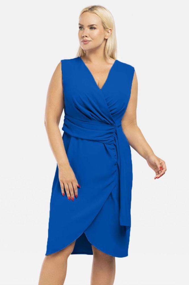 Rochie marime plus model 196869 Karko albastru