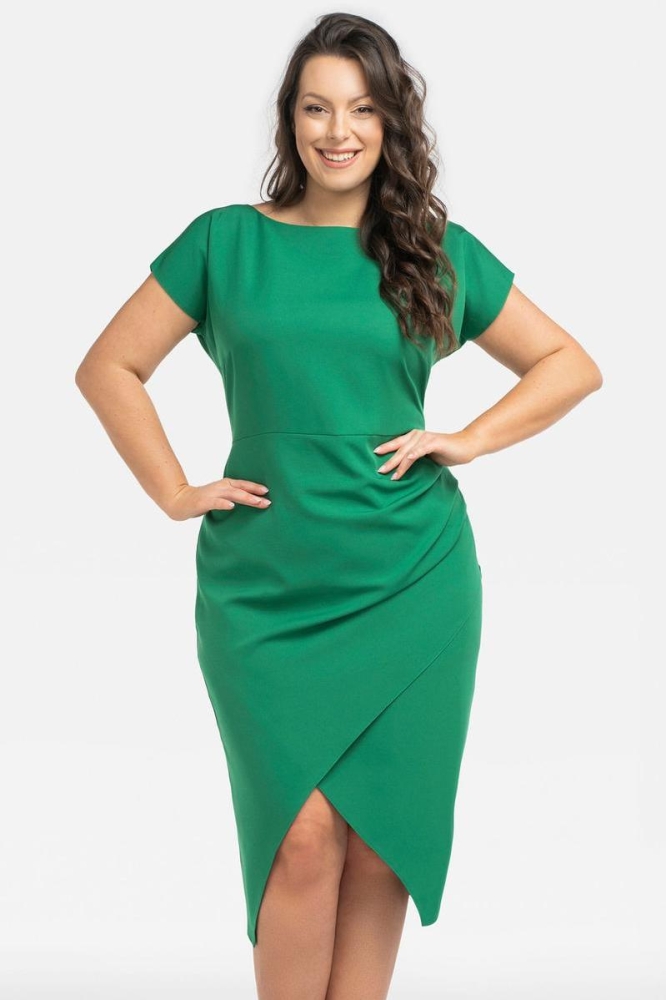 Rochie marime plus model 196873 Karko verde