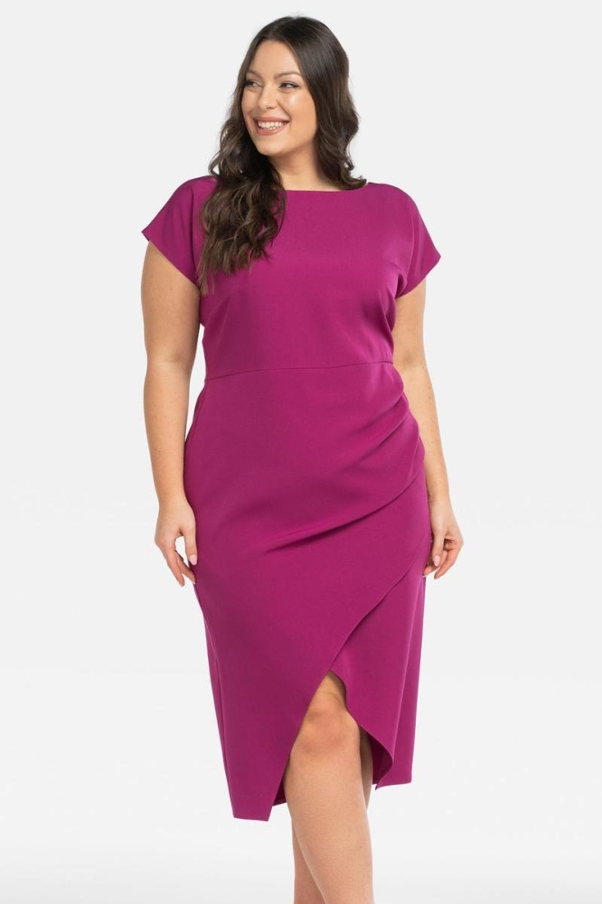 Rochie marime plus model 196874 Karko roz