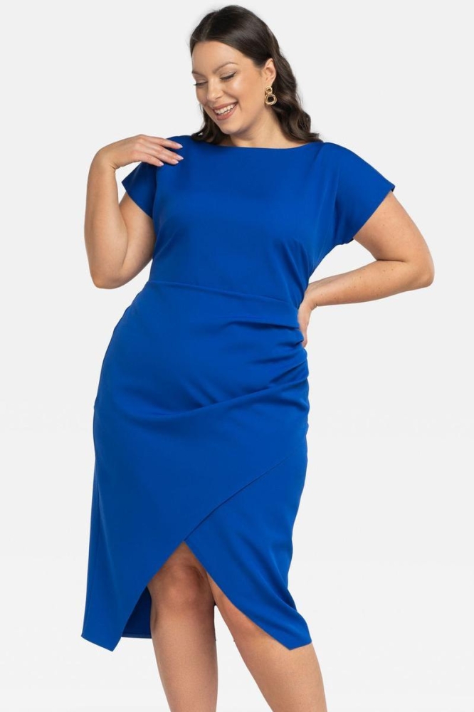 Rochie marime plus model 196875 Karko albastru