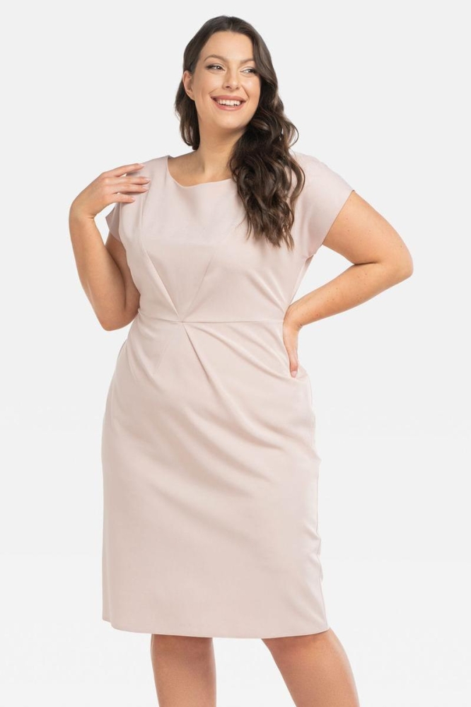 Rochie marime plus model 196876 Karko roz