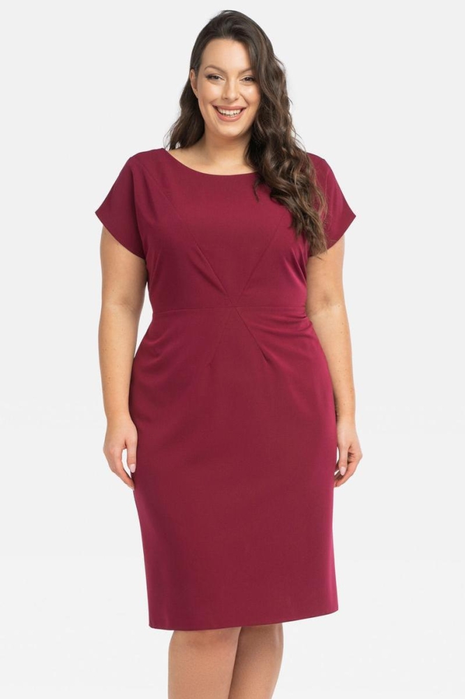 Rochie marime plus model 196878 Karko rosu