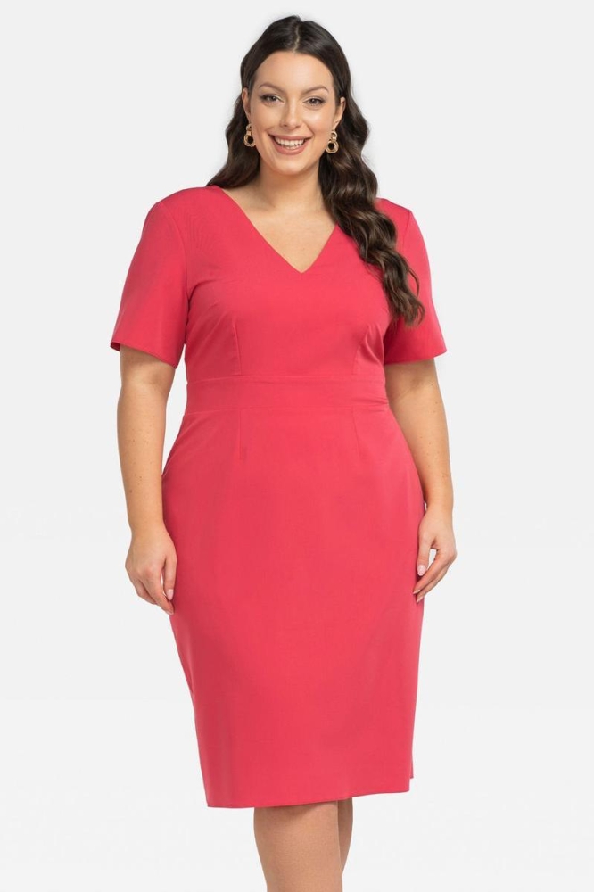 Rochie marime plus model 196880 Karko rosu