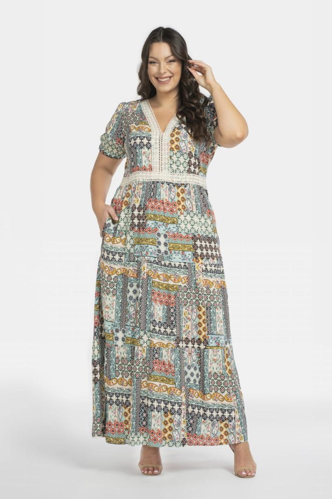 Rochie marime plus model 196883 Karko multicolor