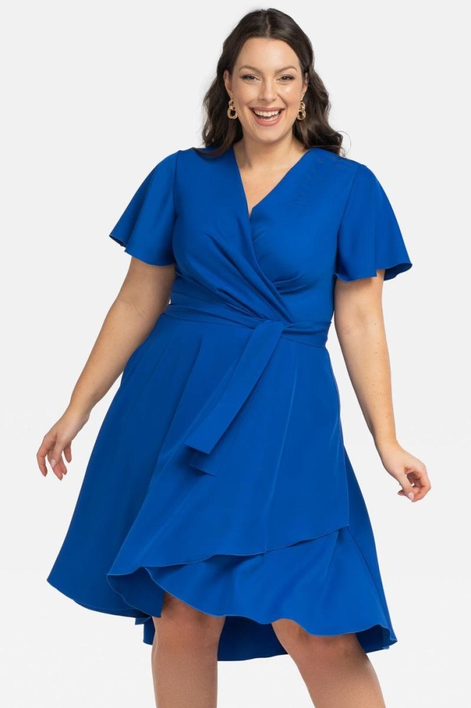 Rochie marime plus model 196887 Karko albastru