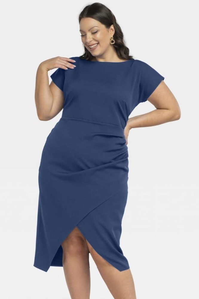 Rochie marime plus model 197774 Karko Bleumarin