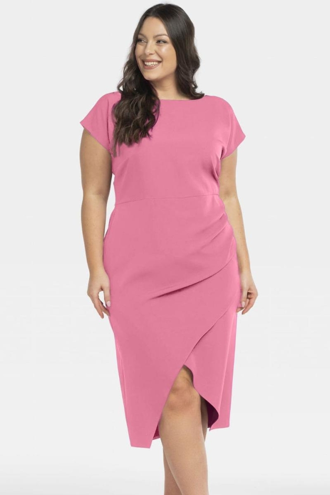 Rochie marime plus model 197775 Karko roz