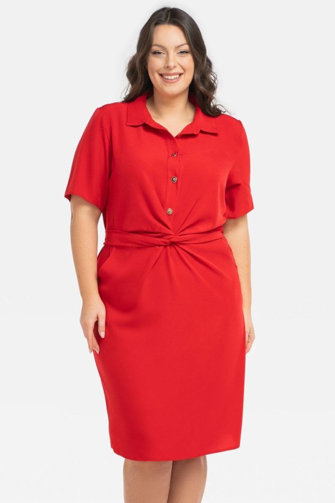 Rochie marime plus model 197776 Karko rosu