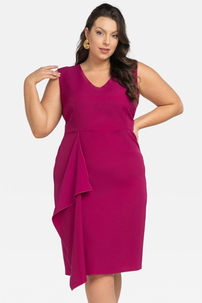 Rochie marime plus model 197780 Karko violet