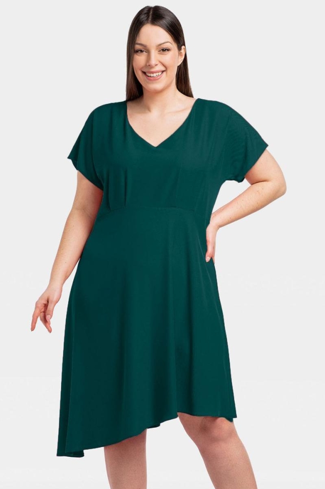 Rochie marime plus model 198150 Karko verde