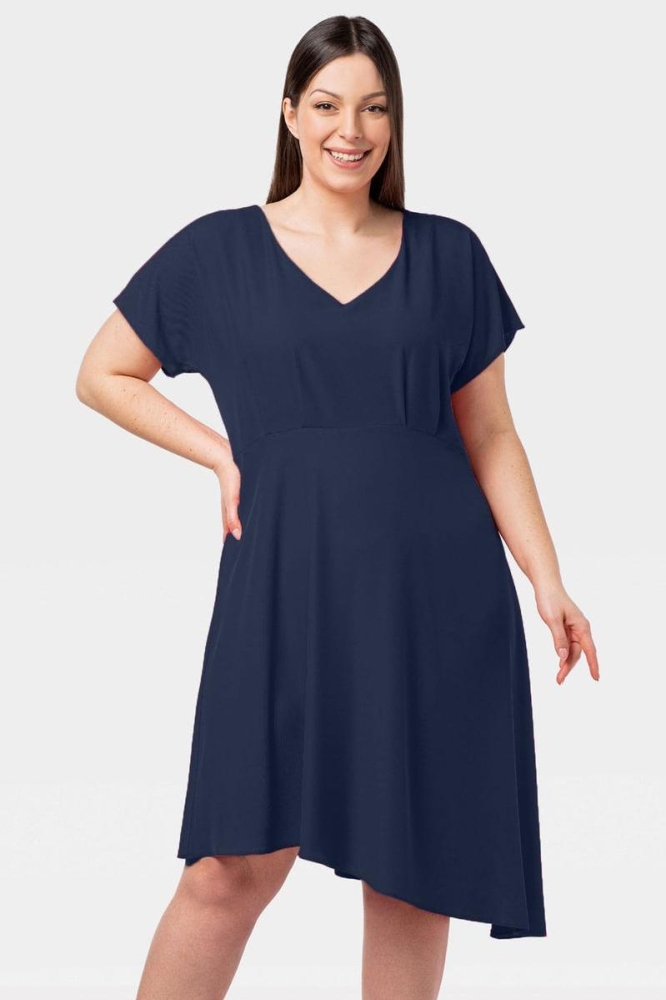Rochie marime plus model 198151 Karko Bleumarin