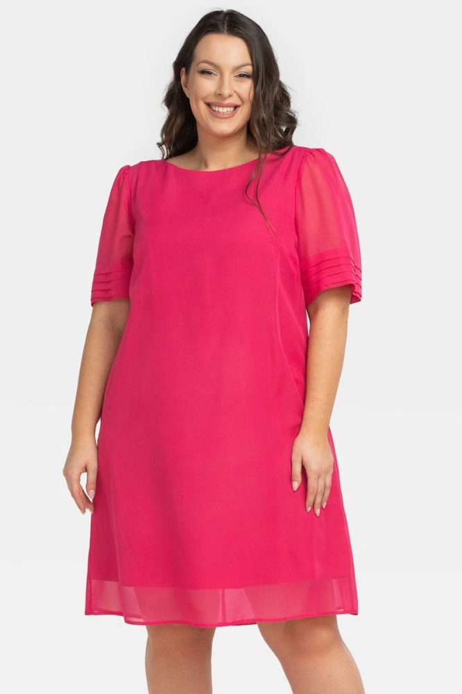Rochie marime plus model 198153 Karko roz
