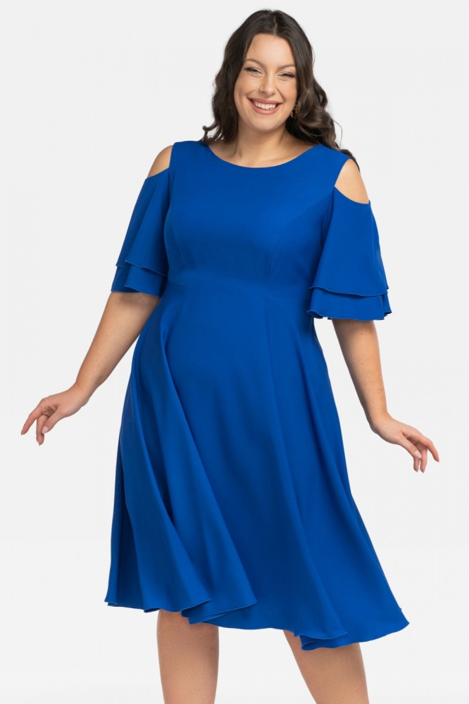 Rochie marime plus model 198328 Karko albastru